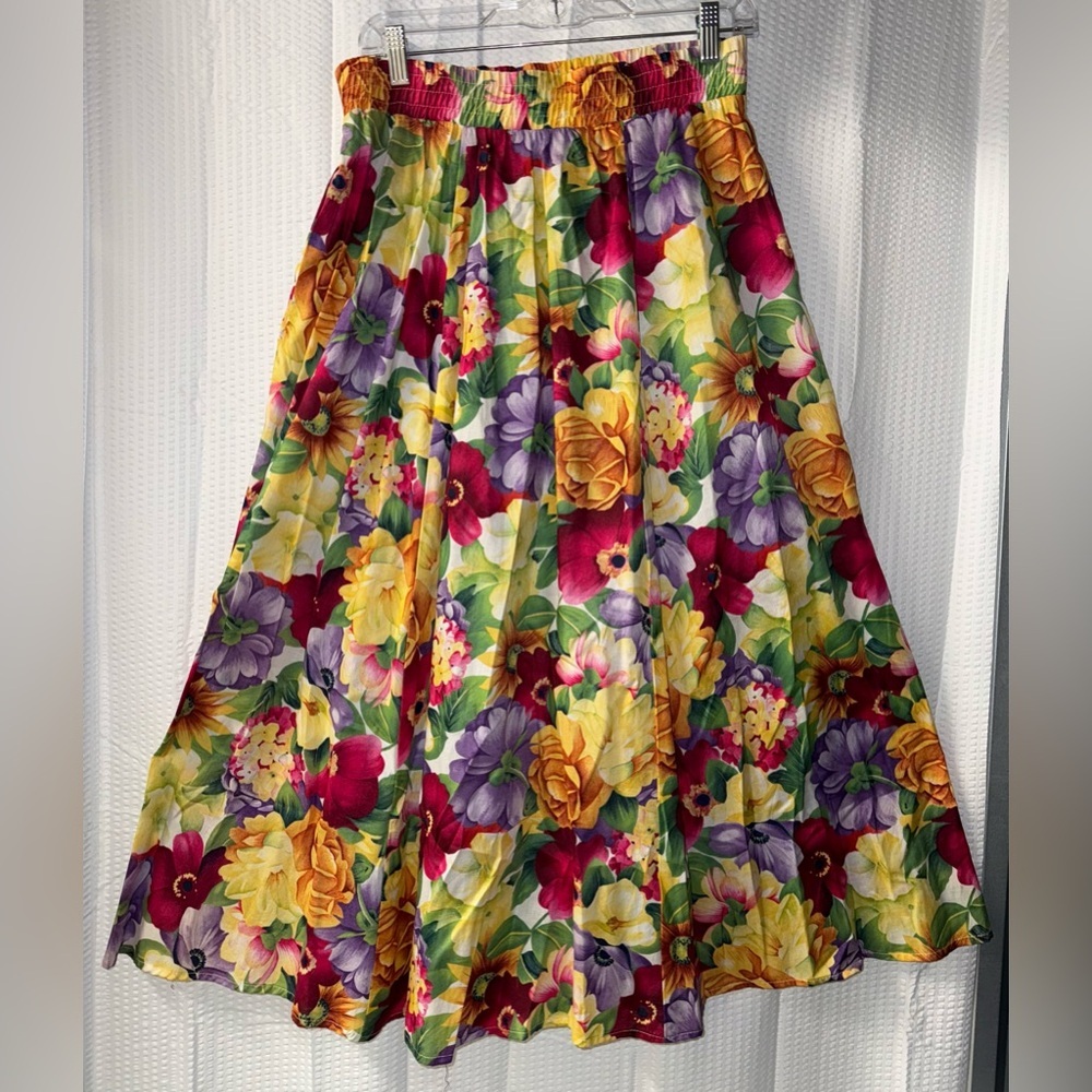 Marisa Christina Classics Vintage Maxi Floral Skirt With Pockets Size S